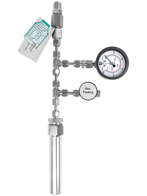 Hochdruckreaktor BT-25 mit Berstscheibe, Manometer und ...